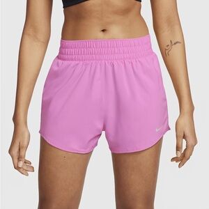 Nike NWT One Women's Dri-FIT High-Waisted 3" Lined Shorts Pink Size X-Small